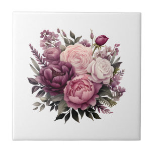 Azulejo Remodelación de Baño Cocina Floral Rosa Purpura Bl