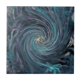 Azulejo Remolino cósmico abstracto retro genial negro y az