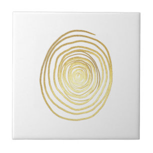 Azulejo Remolino espiral pintado en falso oro brillante