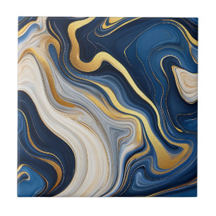 Azulejo Remolinos de mármol dorado azul marino