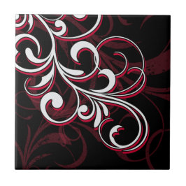 Azulejo Remolinos rojos y blancos