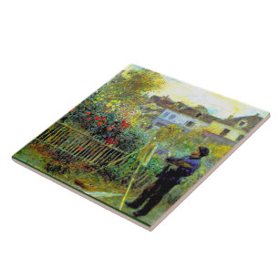 Azulejo Renoir - Monet pintando en su jardín