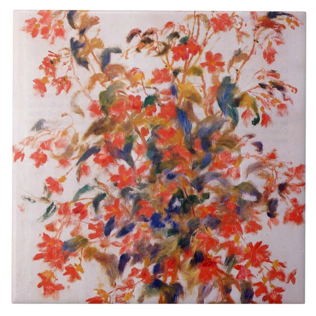 Azulejo Renoir - Todavía la vida con fuscias (Frente)