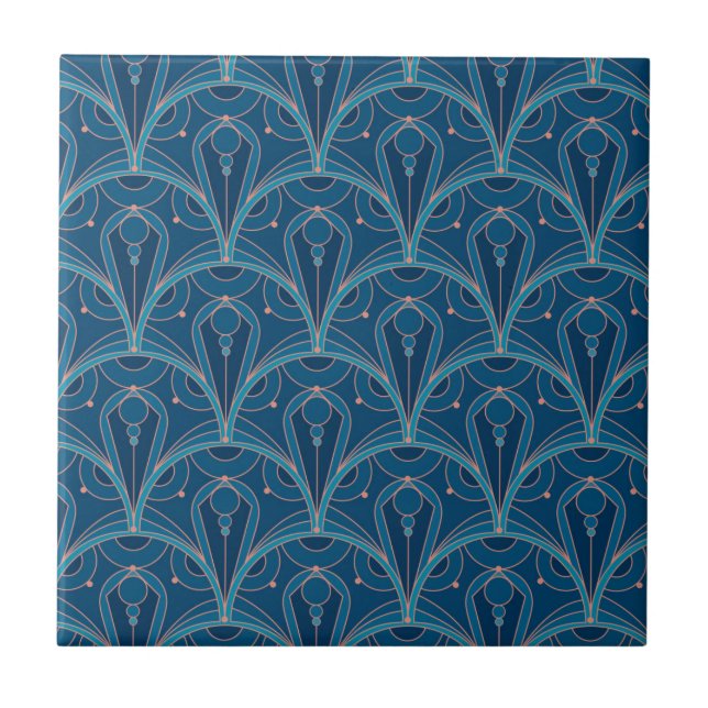 Azulejo Repeating geometric Art Deco pattern (Frente)
