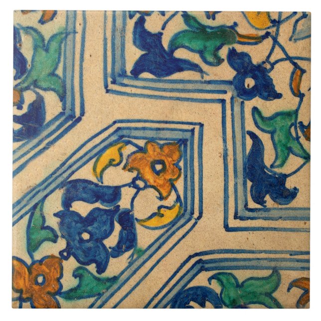 Azulejo Réplica de diseño floral de estilo Art Nouveau ant (Frente)