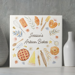 Azulejo Repostería de Pastelería de Acuarela Personalizada
