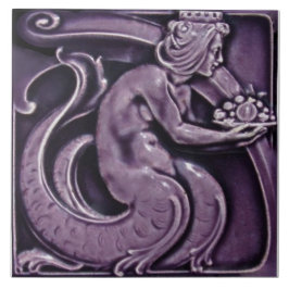 Azulejo Repro 1900 Villeroy+Boch Purple Majolica Sirenita