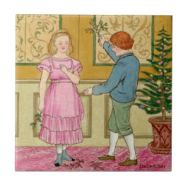 Azulejo Repro anticuario policromo de bodas de diciembre