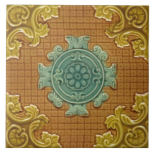 Azulejo Repro Antiguo Godwin Hewitt moldeó Majolica