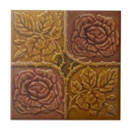 Azulejo Repro Antiguo Rosas Espaliered Faux Relief