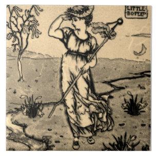 Azulejo Repro Art Nouveau Moderno Little Bo Peep Sketch Ti