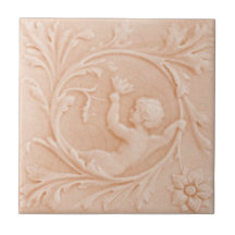 Repro c1880 Minton Faux Relief Cherub Peach