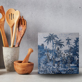 Azulejo Repro Chinoiserie Delft Blue and White Tile