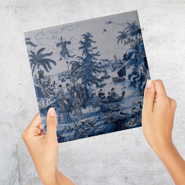 Azulejo Repro Chinoiserie Delft Blue and White Tile