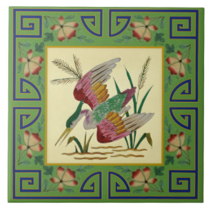 Azulejo Repro de pájaro estético asiático 2° de Pair M