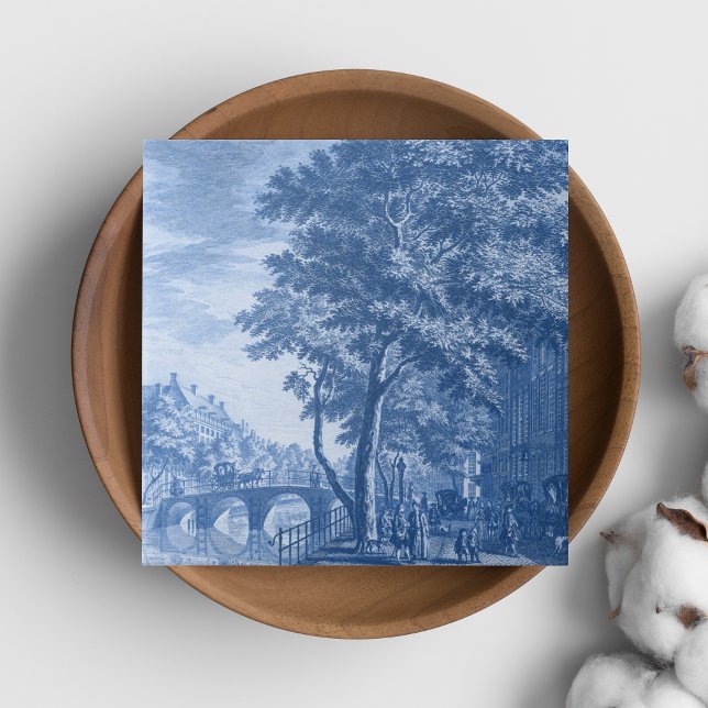 Azulejo Repro Delft Amsterdam Street Scene (Repro Delft Amsterdam Street Scene Tile)