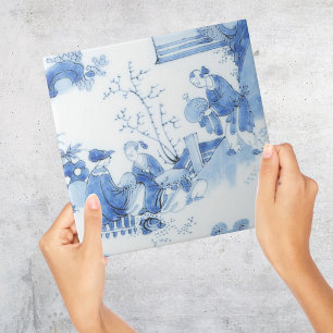 Azulejo Repro Delft Tile Blue Chinoiserie