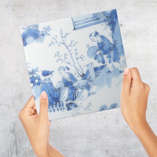 Azulejo Repro Delft Tile Blue Chinoiserie (Repro Delft Tile Blue Chinoiserie
)