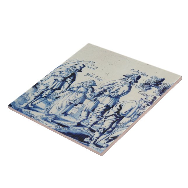 Azulejo Repro Delft Tile Blue Les Gueux (Lado)