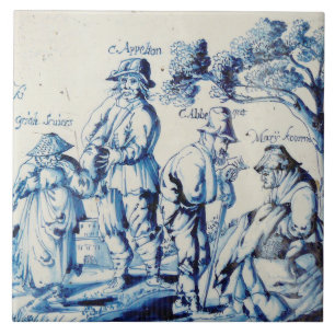 Azulejo Repro Delft Tile Blue Les Gueux