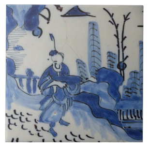 Azulejo Repro Delft Tile Chinoiserie