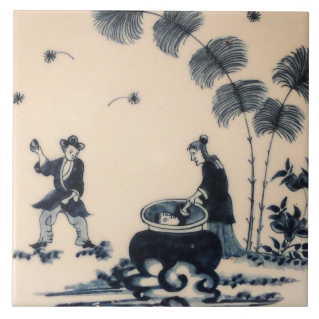 Azulejo Repro Delft Tile Chinoiserie Witchcraft (Frente)