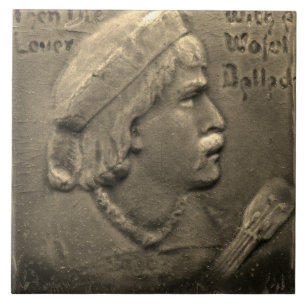 Azulejo Repro Dutch Faux Relief Gray Face Tile