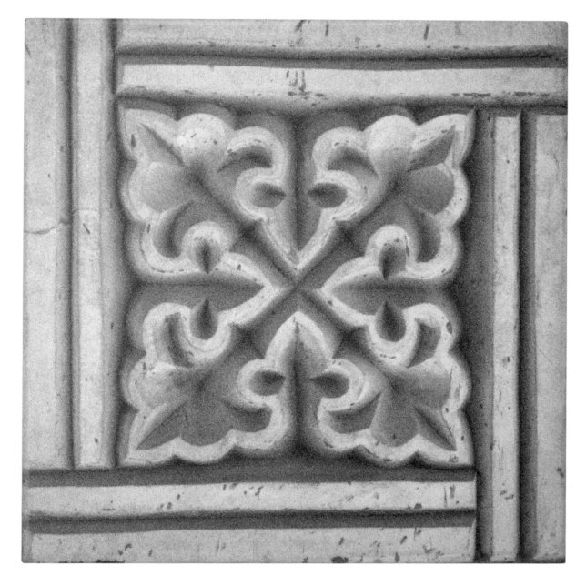 Azulejo Repro Español Maure Floral Pattern Faux relief Ti (Frente)