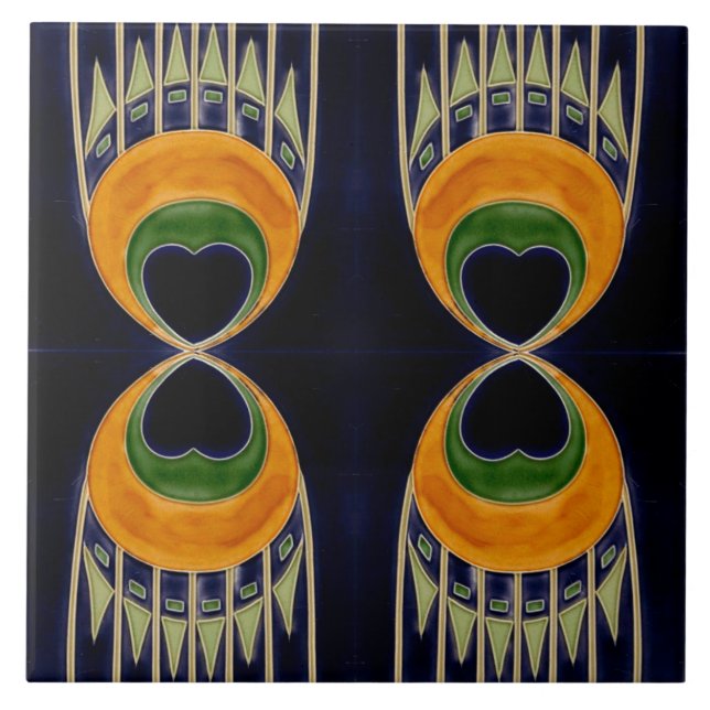 Azulejo Repro frontera de frisa del Art Nouveau alemán Jug (Frente)