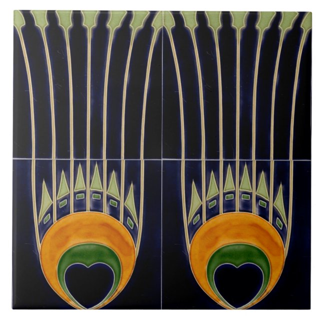 Azulejo Repro frontera de frisa del Art Nouveau alemán Jug (Frente)