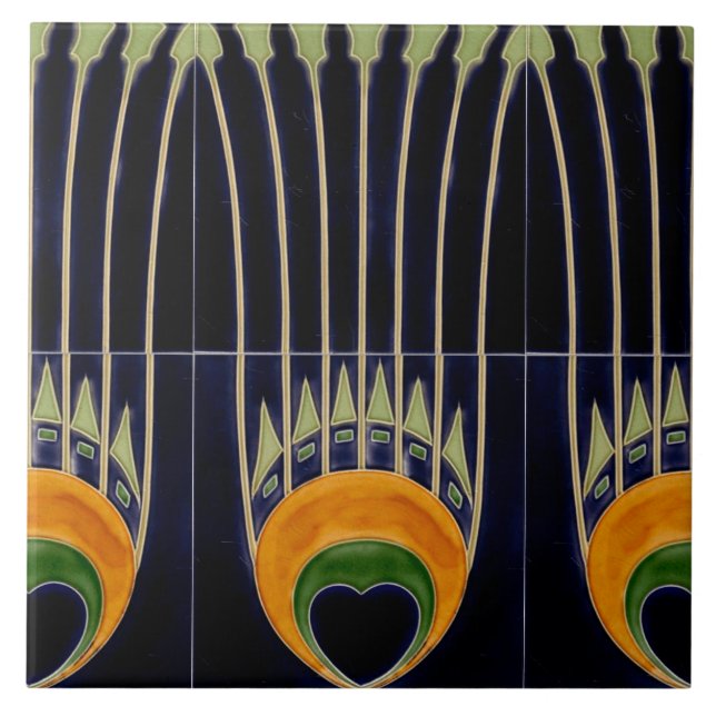 Azulejo Repro frontera de frisa del Art Nouveau alemán Jug (Frente)