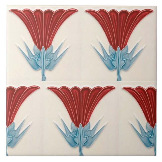 Azulejo Repro frontera de frisa del Art Nouveau alemán Jug (Frente)