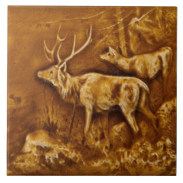 Azulejo Repro Hamilton Art Tile Funciona Faux Relief Elk T