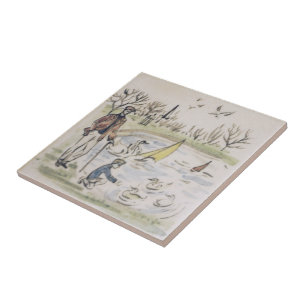 Azulejo Repro Hyde Park Pond Duques Londres Tile Victorian