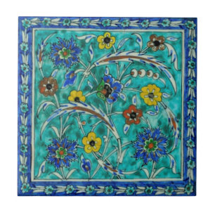 Azulejo Repro pintado a mano en turco persa de color Iznik