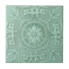 Azulejo Repro Seafoam Simetría Faux Relief Majolica