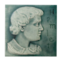 Repro Shakespeare Hamlet Retrato Faux Relief Verde