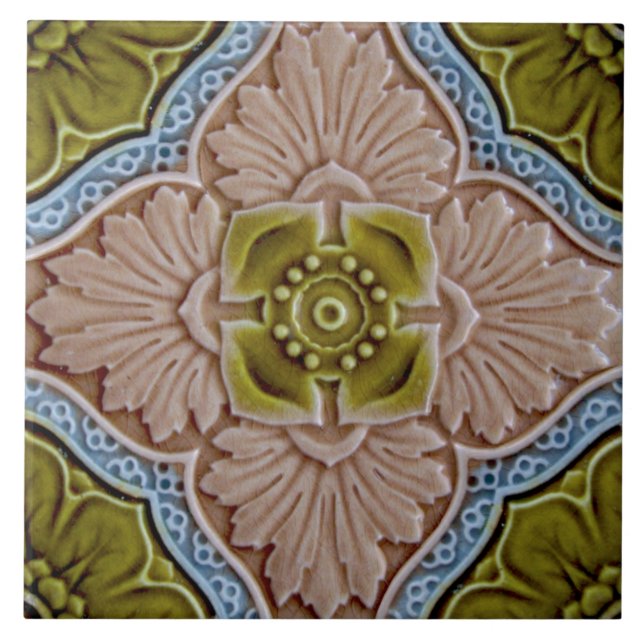 Azulejo Repro Sherwin & Cotton Moldeado Majolica Vidrio Ar (Frente)