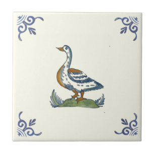 Azulejo Repro Vintage Antiguo Goose pintado a mano