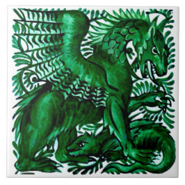 Azulejo Repro Wm Morgan Green Dragons padre e hijo