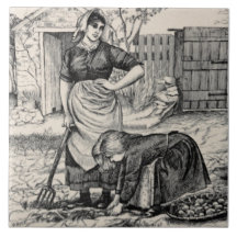 Repro Wm Wise Country Life Cosecha de Papa