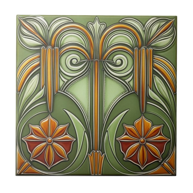 Azulejo Reproducción de arte antiguo Nouveau (Frente)