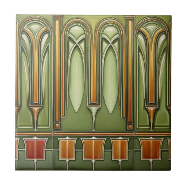 Azulejo Reproducción de arte antiguo Nouveau (Frente)