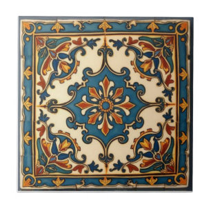 Azulejo Reproducción turca persa de Iznik colorida pintada