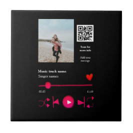 Azulejo Reproductor de música pareja personalizada código 