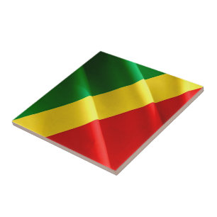 Azulejo REPÚBLICA zCG002 DEL CONGO, BANDERA DE ONDA,