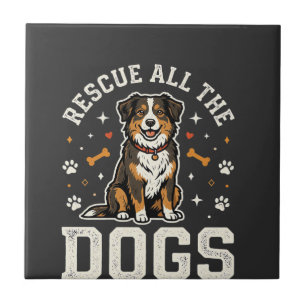 Azulejo Rescata a todos los perros vintage perro
