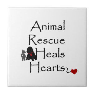 Azulejo Rescate animal cura corazón Rescate Mascota de tex