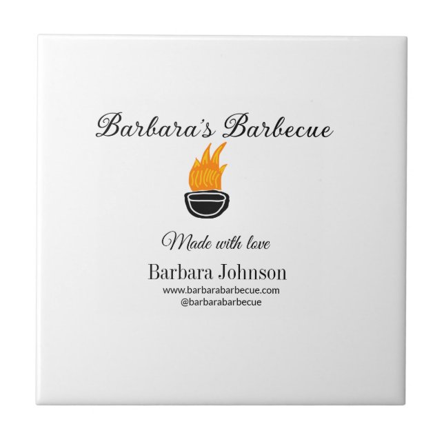 Azulejo Restaurante barbacoa cocina página web de medios s (Frente)