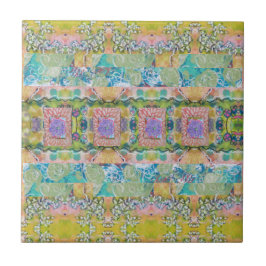 Azulejo Resumen Acrílico Floral